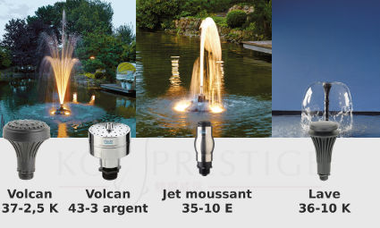 Les ajutages en option du PondJet Eco