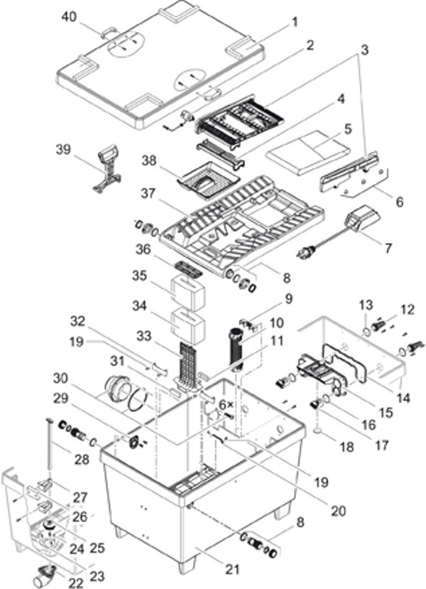 Fiche éclatée du filtre Oase BioTec ScreenMatic 36